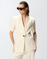 Short-sleeved jacket with elasticated waist - | Pinko