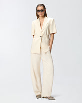 Short-sleeved jacket with elasticated waist - | Pinko