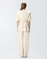 Short-sleeved jacket with elasticated waist - | Pinko