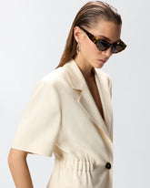 Chaqueta de manga corta con cintura elástica - | Pinko