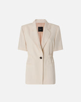 Short-sleeved jacket with elasticated waist - | Pinko