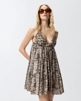 Vestido corto con estampado de serpiente - | Pinko