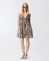 Vestido corto con estampado de serpiente - | Pinko