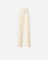 Straight-cut trousers with pressed pleat detail - | Pinko
