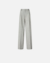 Slub trousers with pressed pleat detail - | Pinko