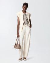 Ribbed vest top with snake print - | Pinko