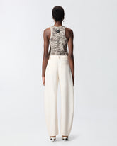 Ribbed vest top with snake print - | Pinko