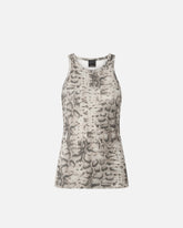 Ribbed vest top with snake print - | Pinko