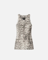 Ribbed vest top with snake print - | Pinko
