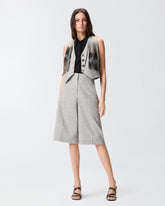 Slub shorts with pressed pleat detail - | Pinko