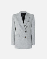 Zweireihige Jacke aus geflammtem Leinenmix - | Pinko