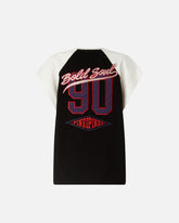 Camiseta con cuello de pico y parches con logotipo - | Pinko