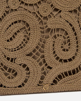 Borsa shopper media in tessuto crochet geometrico - | Pinko