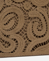 Medium shopper bag in geometric crocheted fabric - | Pinko