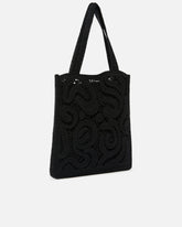 Borsa shopper media in tessuto crochet geometrico - | Pinko