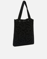 Medium shopper bag in geometric crocheted fabric - | Pinko