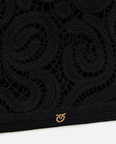 Medium shopper bag in geometric crocheted fabric - | Pinko