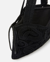 Medium shopper bag in geometric crocheted fabric - | Pinko