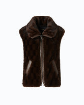 Faux fur vest with zip - | Pinko