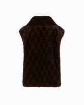 Faux fur vest with zip - | Pinko