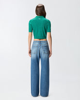 Cardigan cropped a mezza manica con colletto - | Pinko
