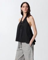 Top leggero con lacci e dettagli texani - Nero | Pinko