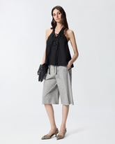 Top leggero con lacci e dettagli texani - Nero | Pinko