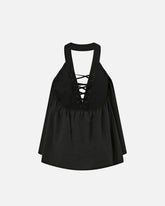 Top leggero con lacci e dettagli texani - Nero | Pinko