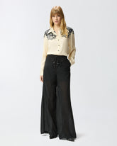 Pantalon léger avec lacets et détails western - | Pinko