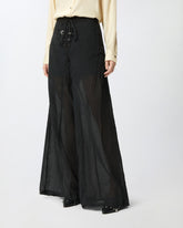 Pantalones ligeros con cordones y detalles texanos - | Pinko
