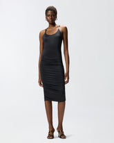 Shiny midi dress with crossed shoulder straps - | Pinko