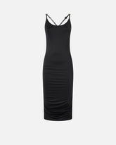 Shiny midi dress with crossed shoulder straps - | Pinko