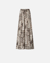 Wide-leg trousers with snake print - | Pinko