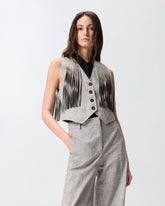 Vest with fringing - | Pinko