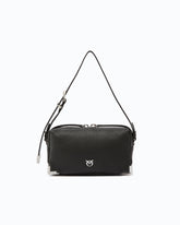 Mini Bauletto-Umhängetasche aus Narbenleder - Schwarz | Pinko