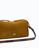 Borsa bauletto a tracolla mini in suede effetto spray - | Pinko