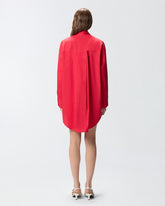 Mini shirt dress with fringing - | Pinko