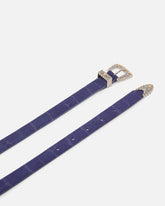 Cintura in pelle stampa coccodrillo con fibbia texana 1,7 cm - | Pinko