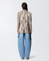 Linen jacket with snake print - | Pinko