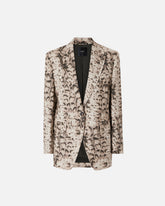 Linen jacket with snake print - | Pinko