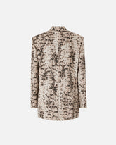 Linen jacket with snake print - | Pinko