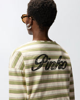 Maglia in jersey a righe con colletto strutturato - | Pinko