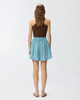 Striped cotton shorts with elasticated waist - | Pinko