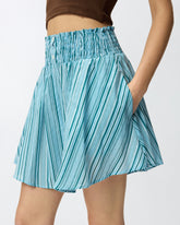 Striped cotton shorts with elasticated waist - | Pinko