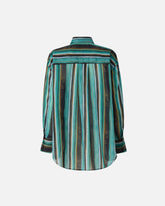 Camicia in cotone con righe effetto pennellato - | Pinko