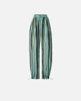 Pantalon fluide en coton à rayures façon coups de pinceau - | Pinko