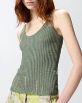 Ribbed vest top with logo - | Pinko