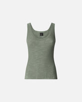 Ribbed vest top with logo - | Pinko
