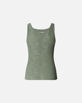 Top canotta a costine con logo - | Pinko