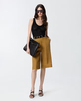 Ribbed vest top with logo - | Pinko